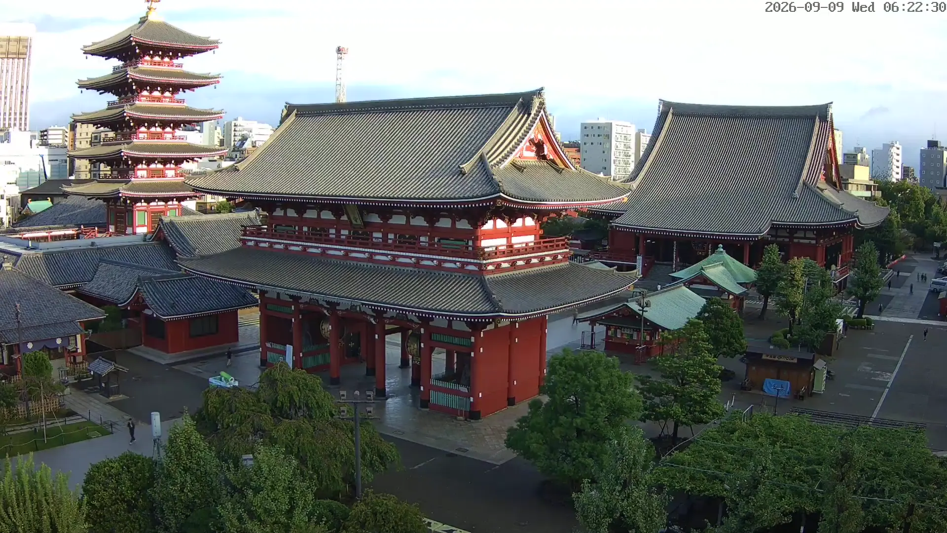 淺草寺寶藏門 即時影像 - 2026-09-09 06:22