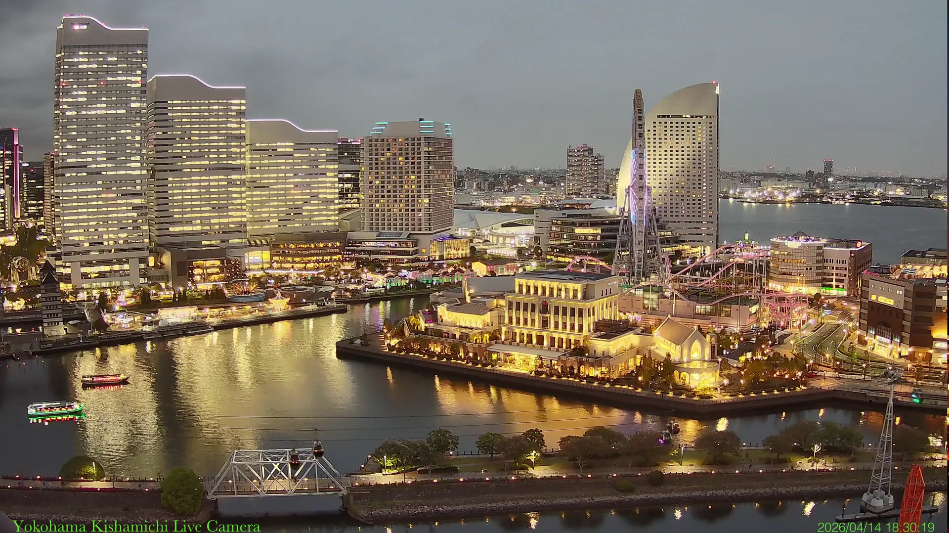 橫濱港未來21 即時影像 - 2026-04-14 18:30