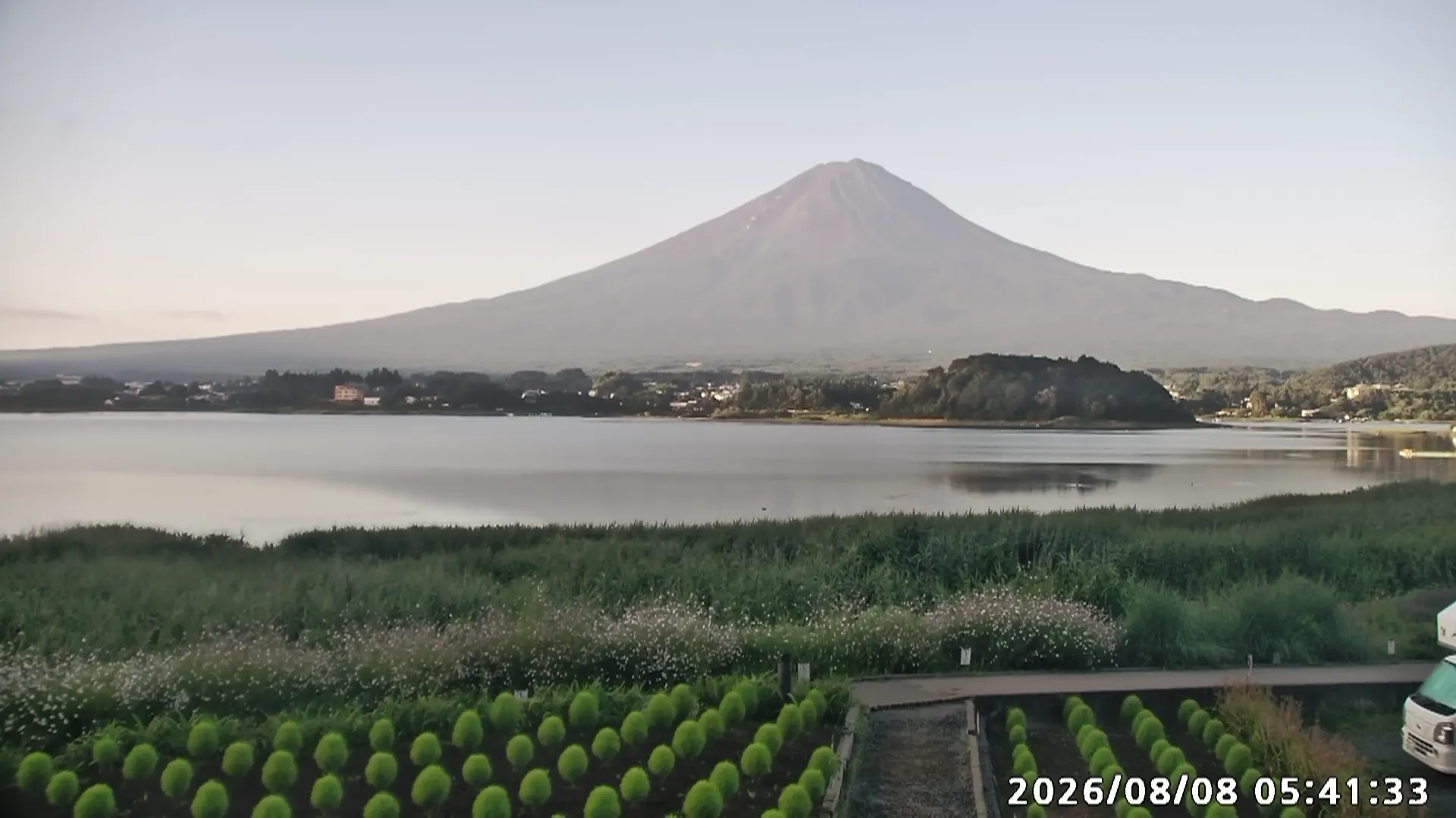 富士山(河口湖大石公園) 即時影像 - 2026-08-08 05:41