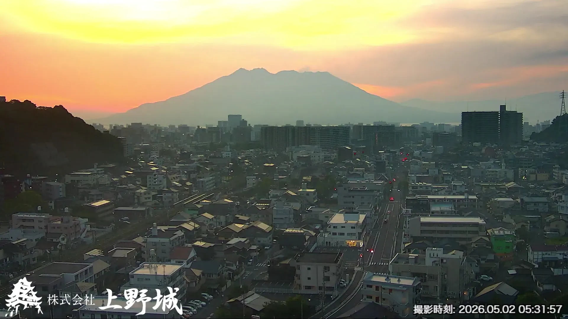 鹿兒島市和櫻島火山 即時影像 - 2026-05-02 05:32