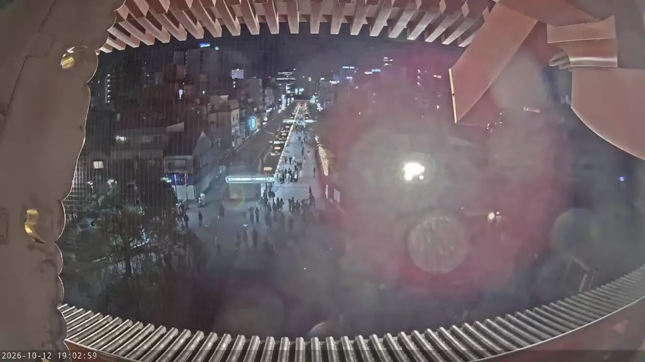 浅草寺雷門(仲見世通商店街) 即時影像 - 2026-10-12 19:03
